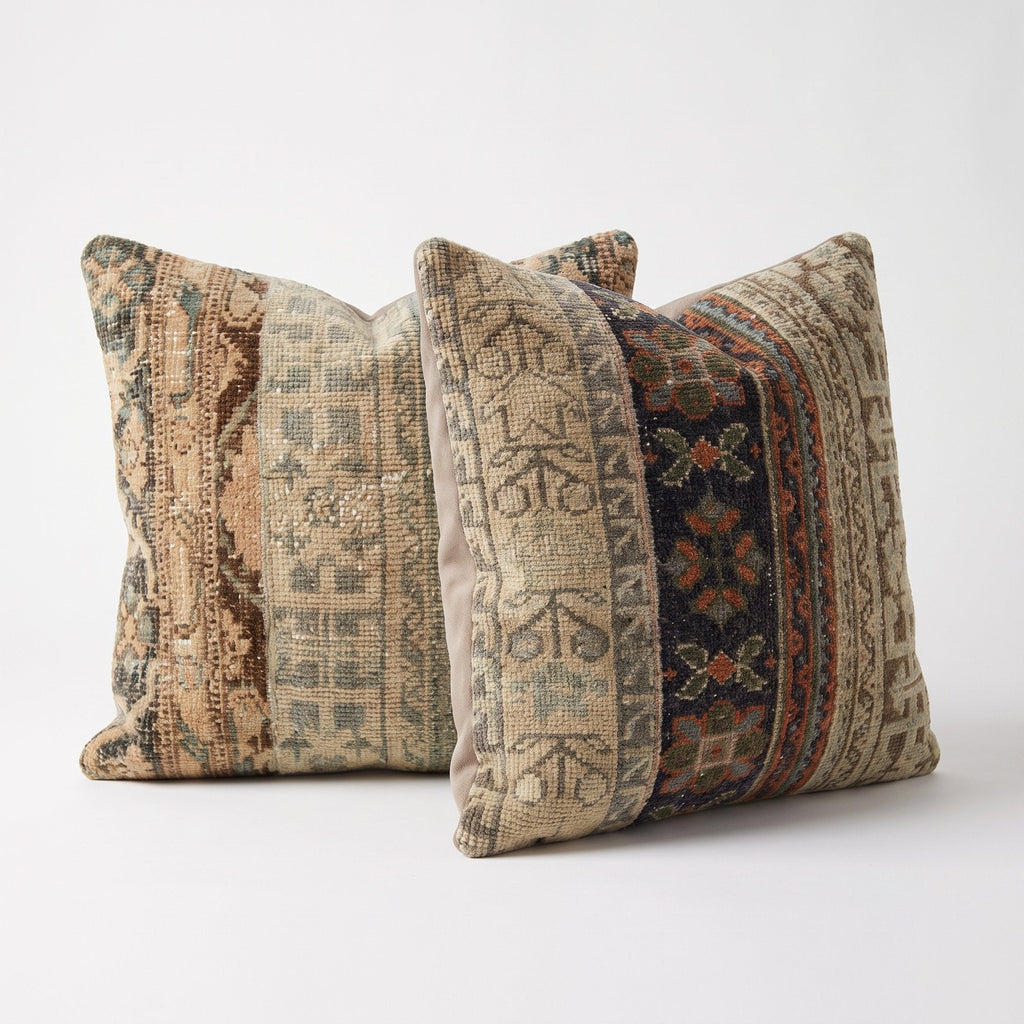 Türk Halı Kırlent Kılıfı 2'li Set 60 x 60 cm