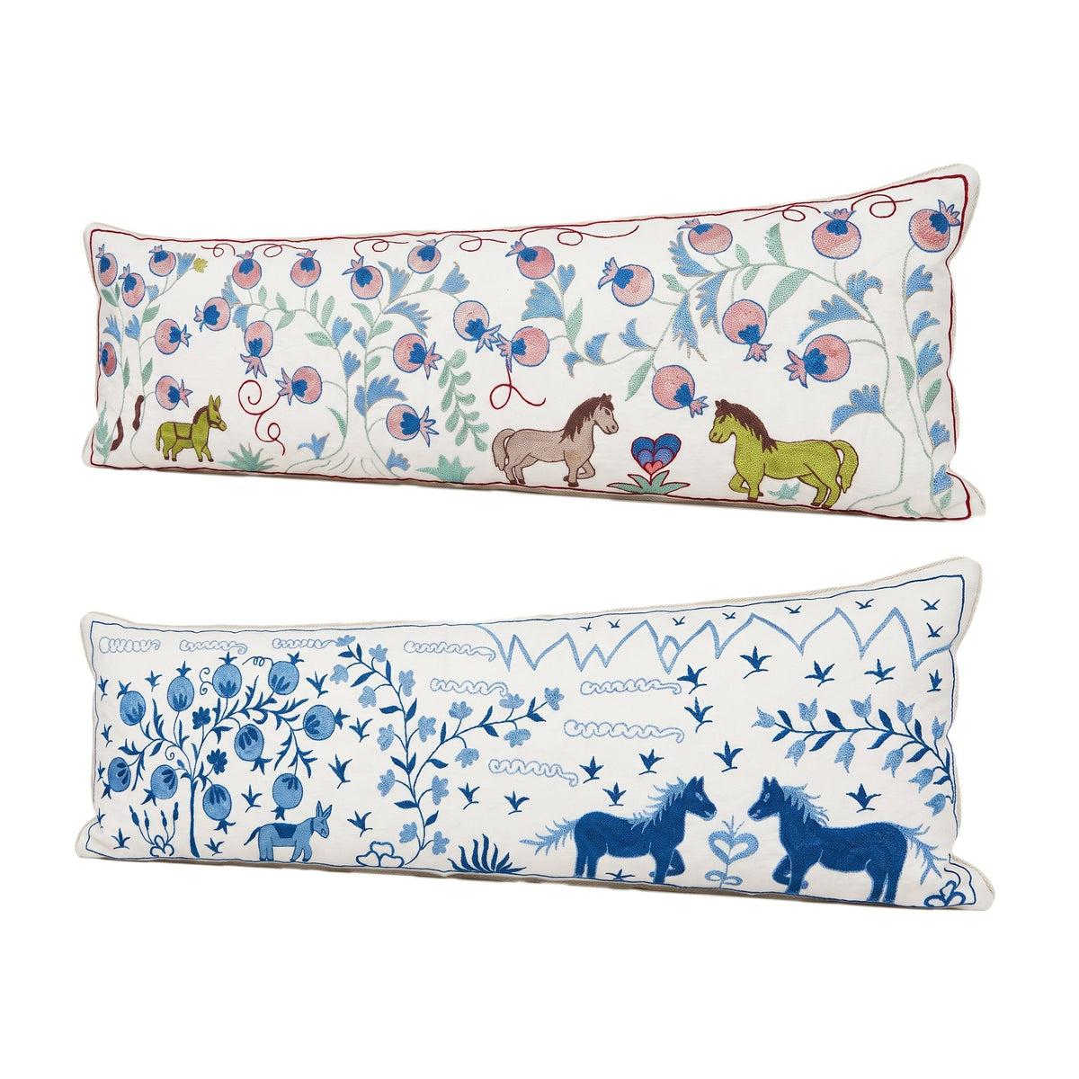 Özbek Suzani Kırlent Kılıfı 2'li Set 45 x 136 cm