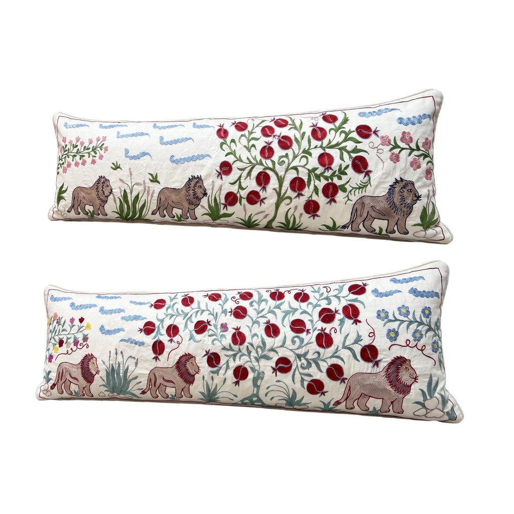Özbek Suzani Kırlent Kılıfı 2'li Set 45 x 137 cm