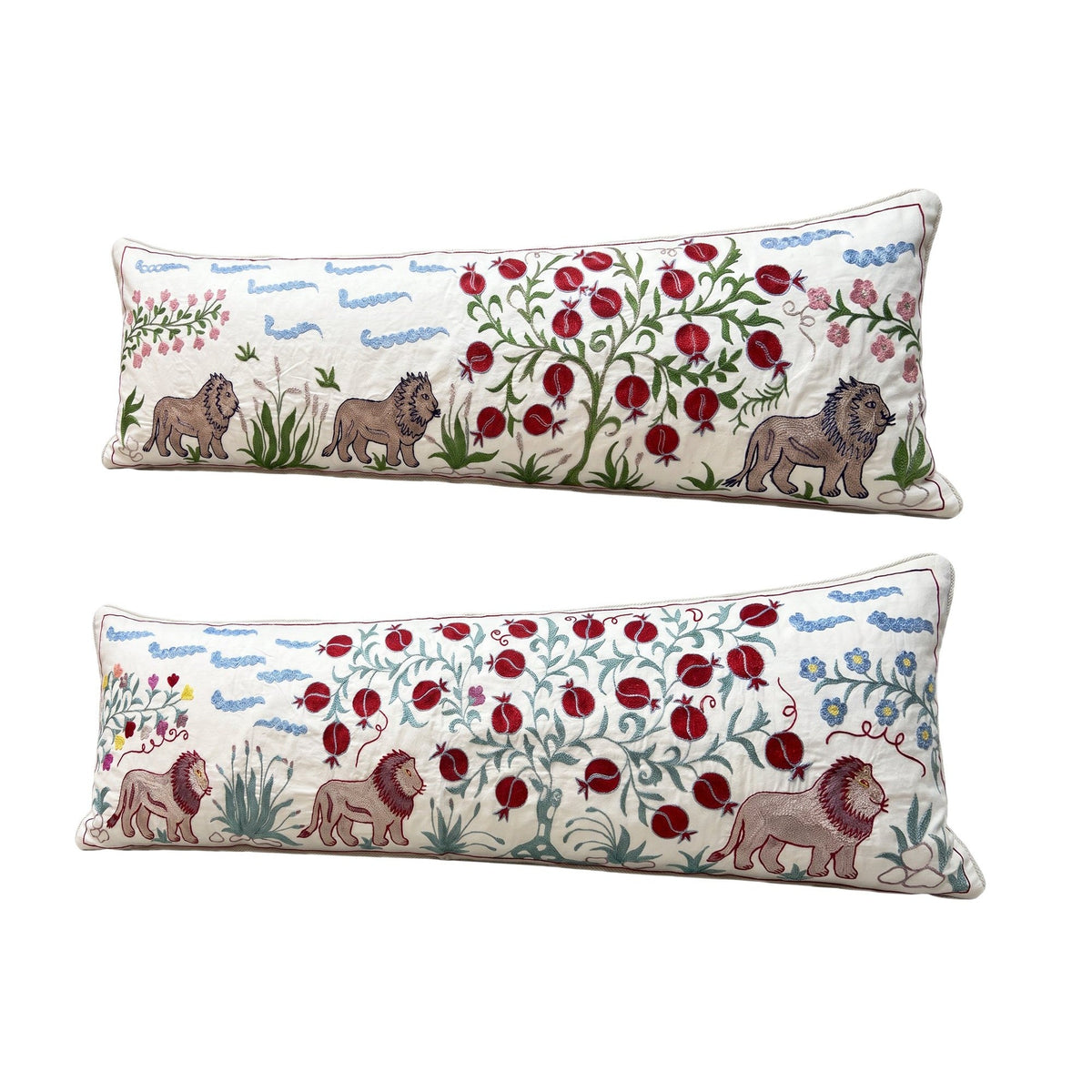 Özbek Suzani Kırlent Kılıfı 2'li Set 45 x 137 cm