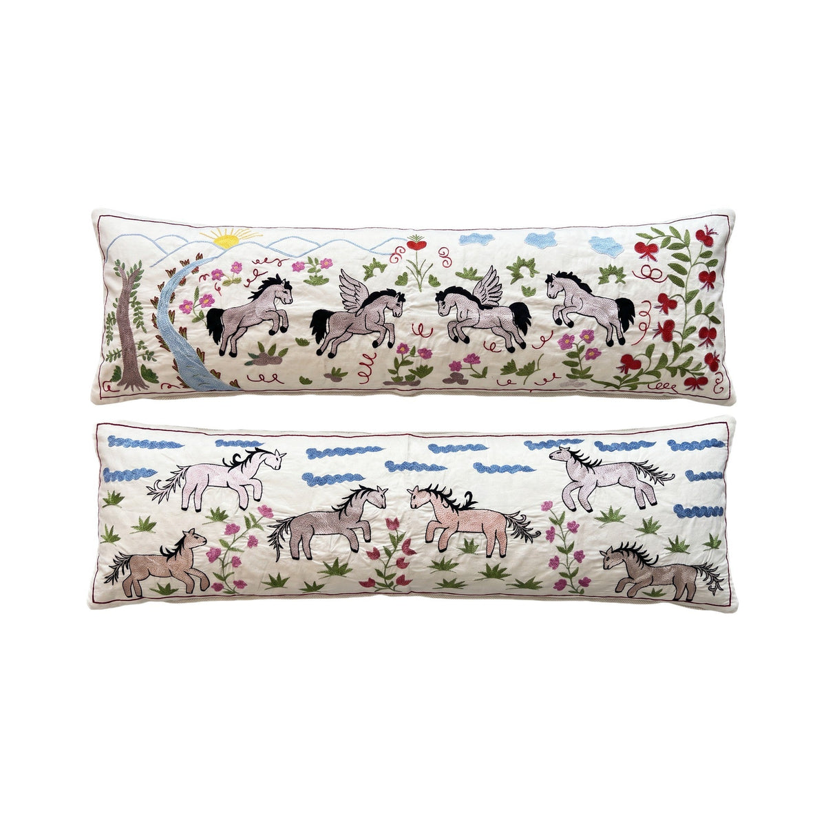 Özbek Suzani Kırlent Kılıfı 2'li Set 42 x 132 cm