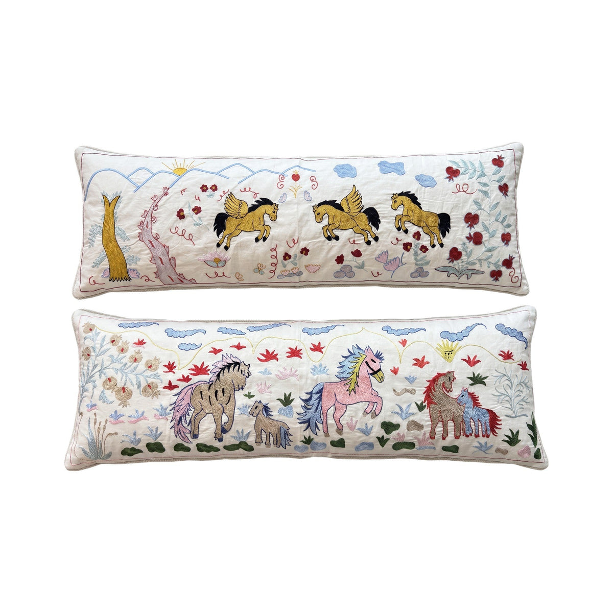 Özbek Suzani Kırlent Kılıfı 2'li Set 46 x 133 cm