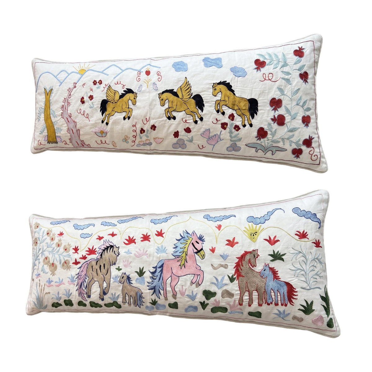 Özbek Suzani Kırlent Kılıfı 2'li Set 46 x 133 cm