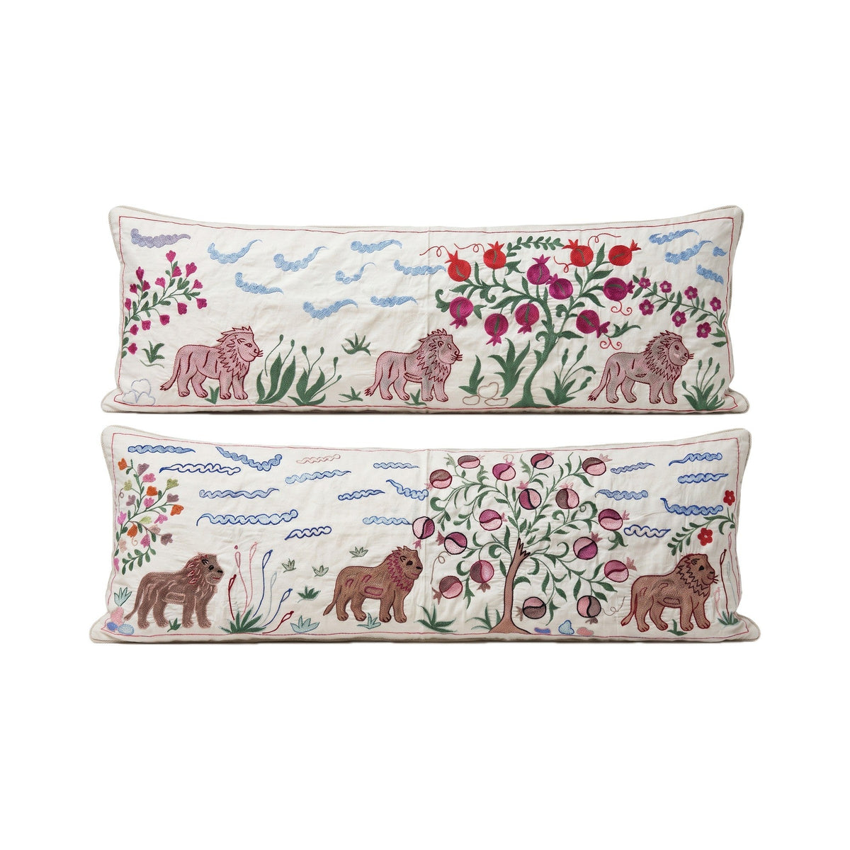 Özbek Suzani Kırlent Kılıfı 2'li Set 46 x 136 cm