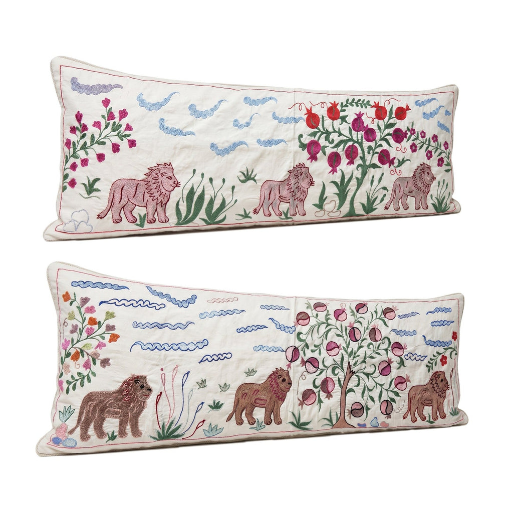 Özbek Suzani Kırlent Kılıfı 2'li Set 46 x 136 cm