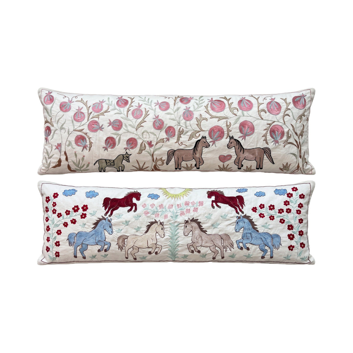 Özbek Suzani Kırlent Kılıfı 2'li Set 45 x 136 cm