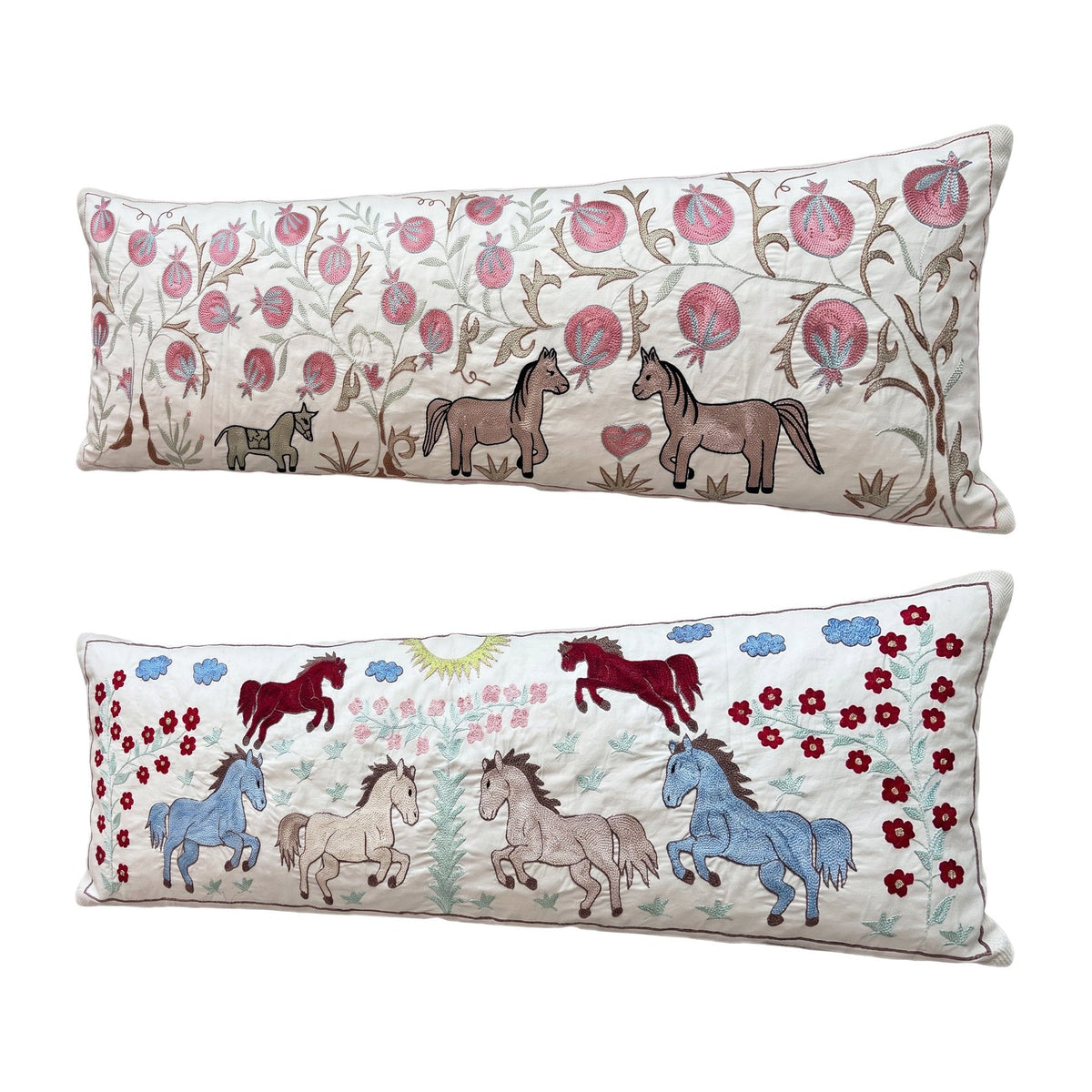 Özbek Suzani Kırlent Kılıfı 2'li Set 45 x 136 cm