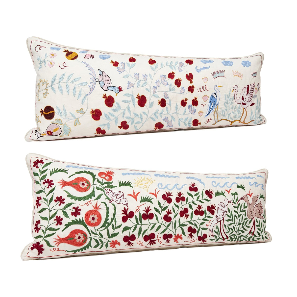 Özbek Suzani Kırlent Kılıfı 2'li Set 45 x 135 cm