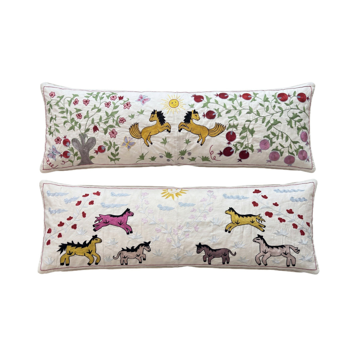 Özbek Suzani Kırlent Kılıfı 2'li Set 46 x 136 cm