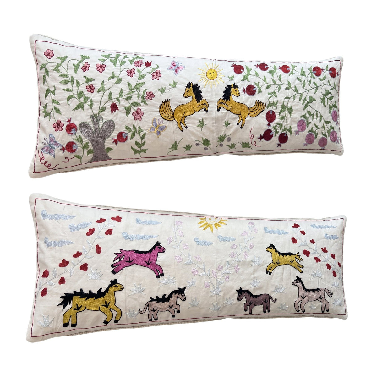 Özbek Suzani Kırlent Kılıfı 2'li Set 46 x 136 cm