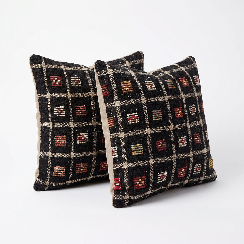 Türk Kilim Kırlent Kılıfı 2'li Set 60 x 60 cm