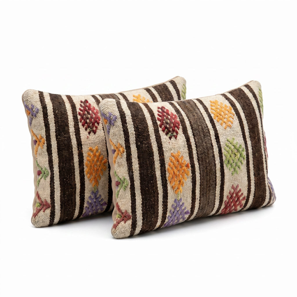 Türk Kilim Kırlent Kılıfı 2'li Set 40 x 60 cm