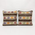 Türk Kilim Kırlent Kılıfı 2'li Set 60 x 60 cm