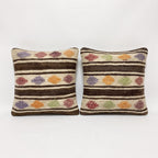 Türk Kilim Kırlent Kılıfı 2'li Set 60 x 60 cm