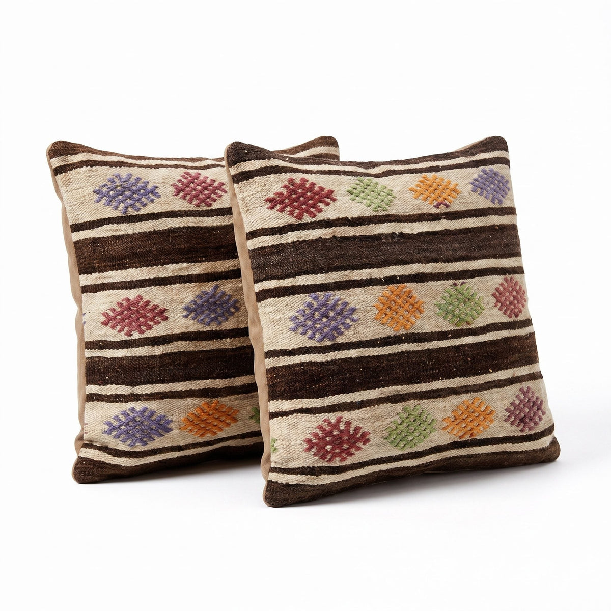 Türk Kilim Kırlent Kılıfı 2'li Set 60 x 60 cm