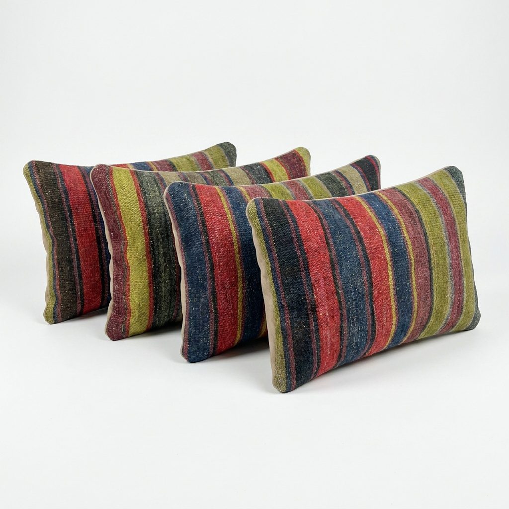 Türk Kilim Kırlent Kılıfı 4'li Set 40 x 60 cm