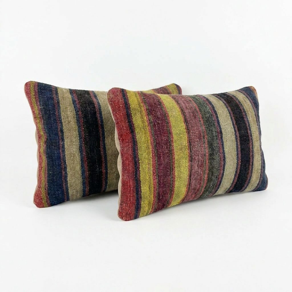 Türk Kilim Kırlent Kılıfı 2'li Set 40 x 60 cm