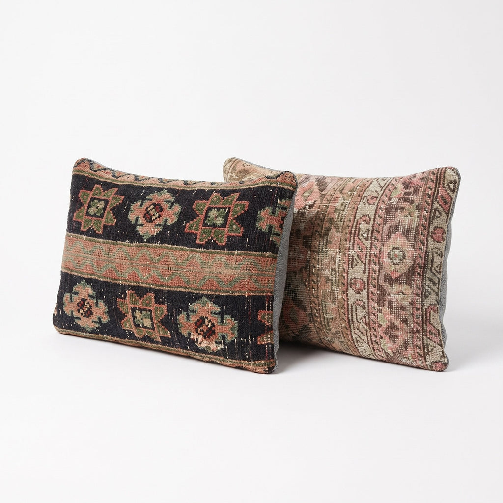 Türk Halı Kırlent Kılıfı 2'li Set 40 x 60 cm