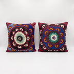 Özbek Suzani Kırlent Kılıfı 2'li Set 56 x 61 cm