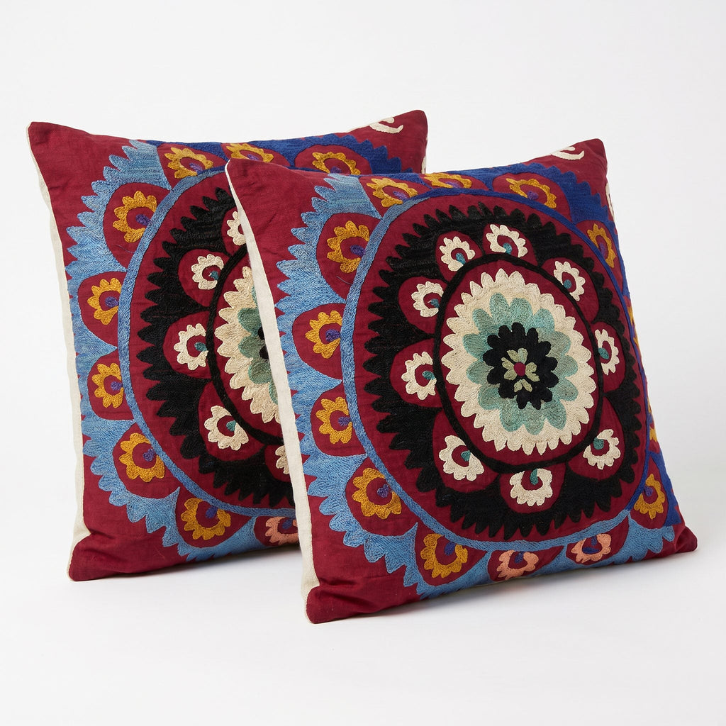 Özbek Suzani Kırlent Kılıfı 2'li Set 56 x 61 cm