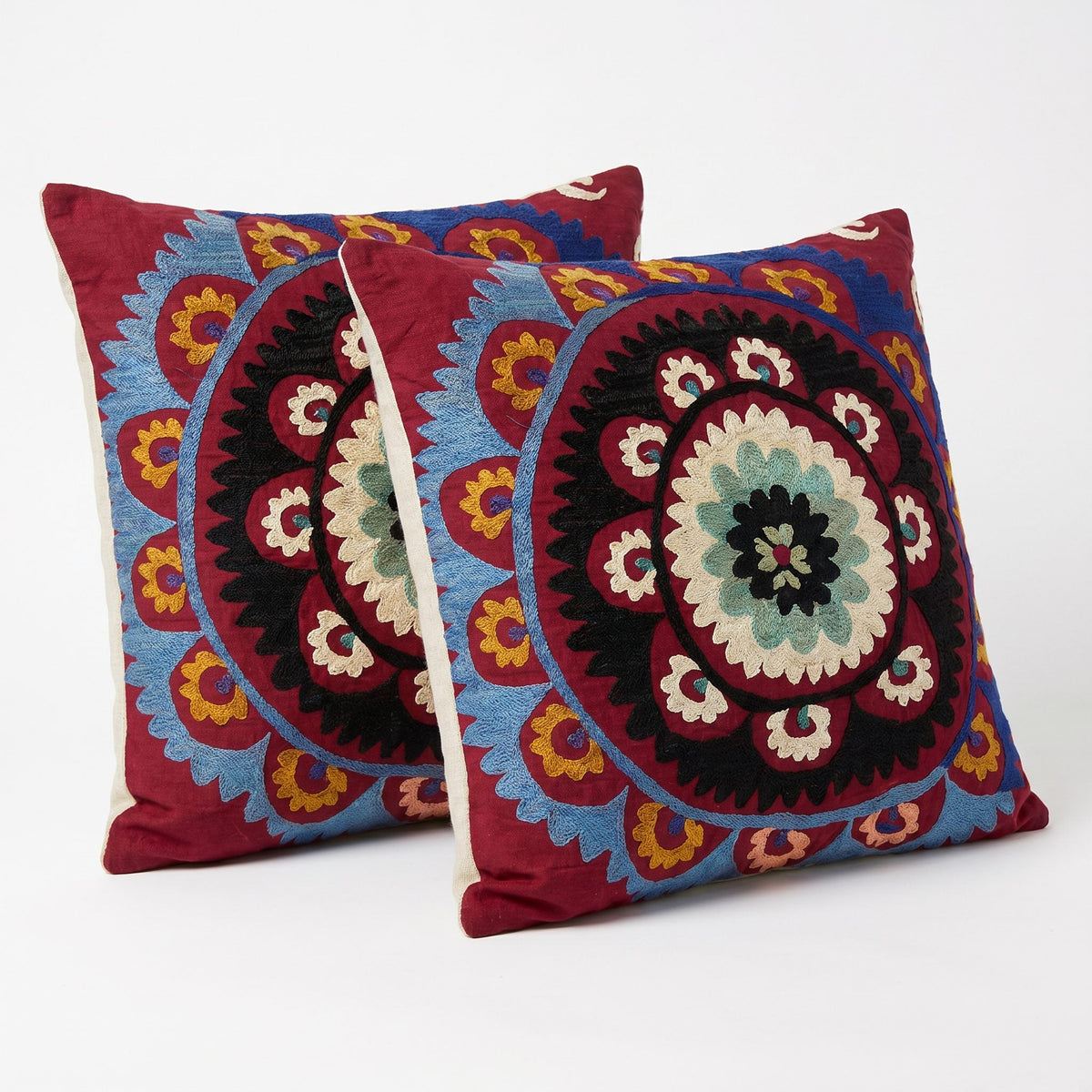 Özbek Suzani Kırlent Kılıfı 2'li Set 56 x 61 cm