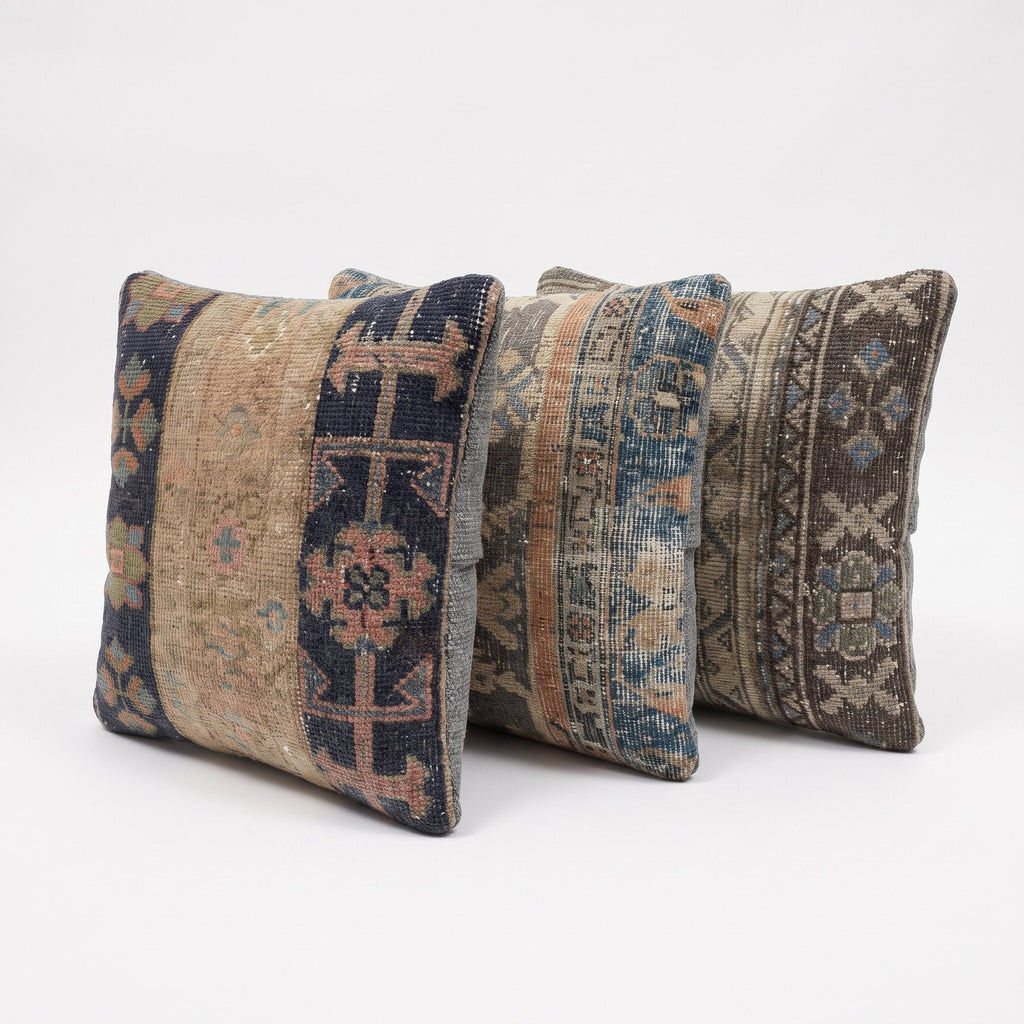 Türk Halı Kırlent Kılıfı 3'li Set 50 x 50 cm