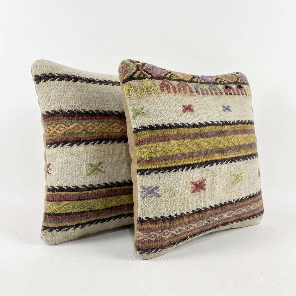 Türk Kilim Kırlent Kılıfı 2'li Set 40 x 40 cm