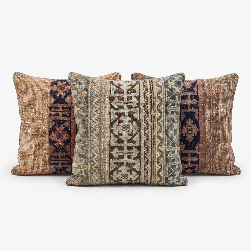 Türk Halı Kırlent Kılıfı 3'li Set 60 x 60 cm