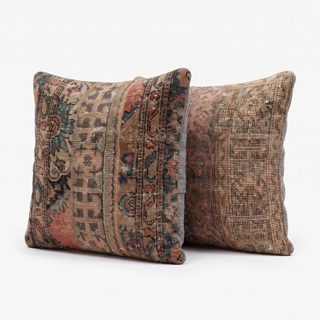 Türk Halı Kırlent Kılıfı 2'li Set 60 x 60 cm