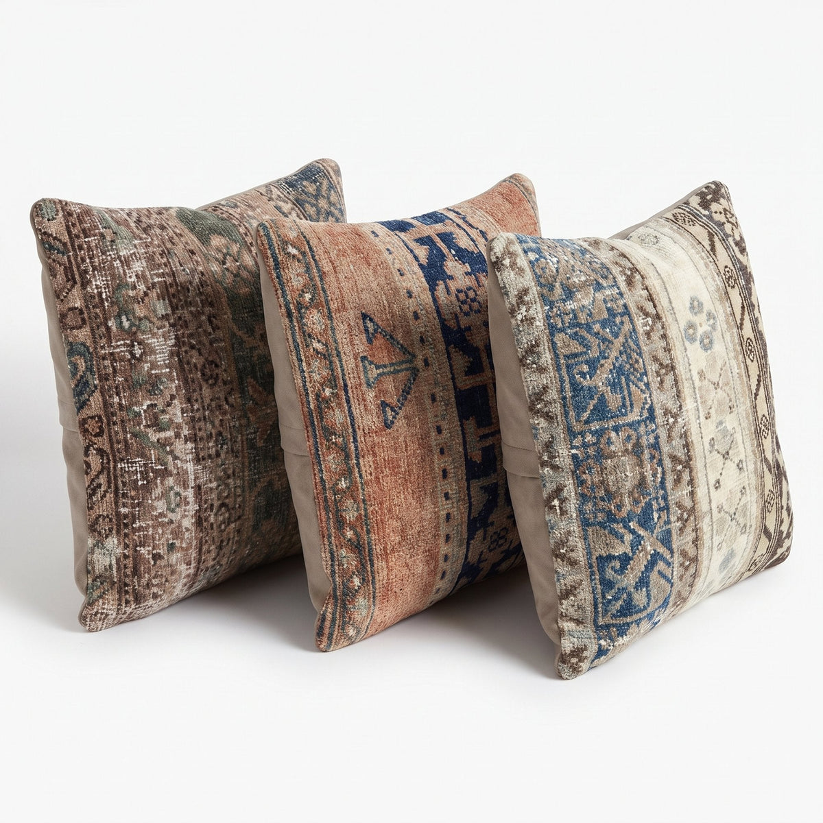 Türk Halı Kırlent Kılıfı 3'li Set 60 x 60 cm
