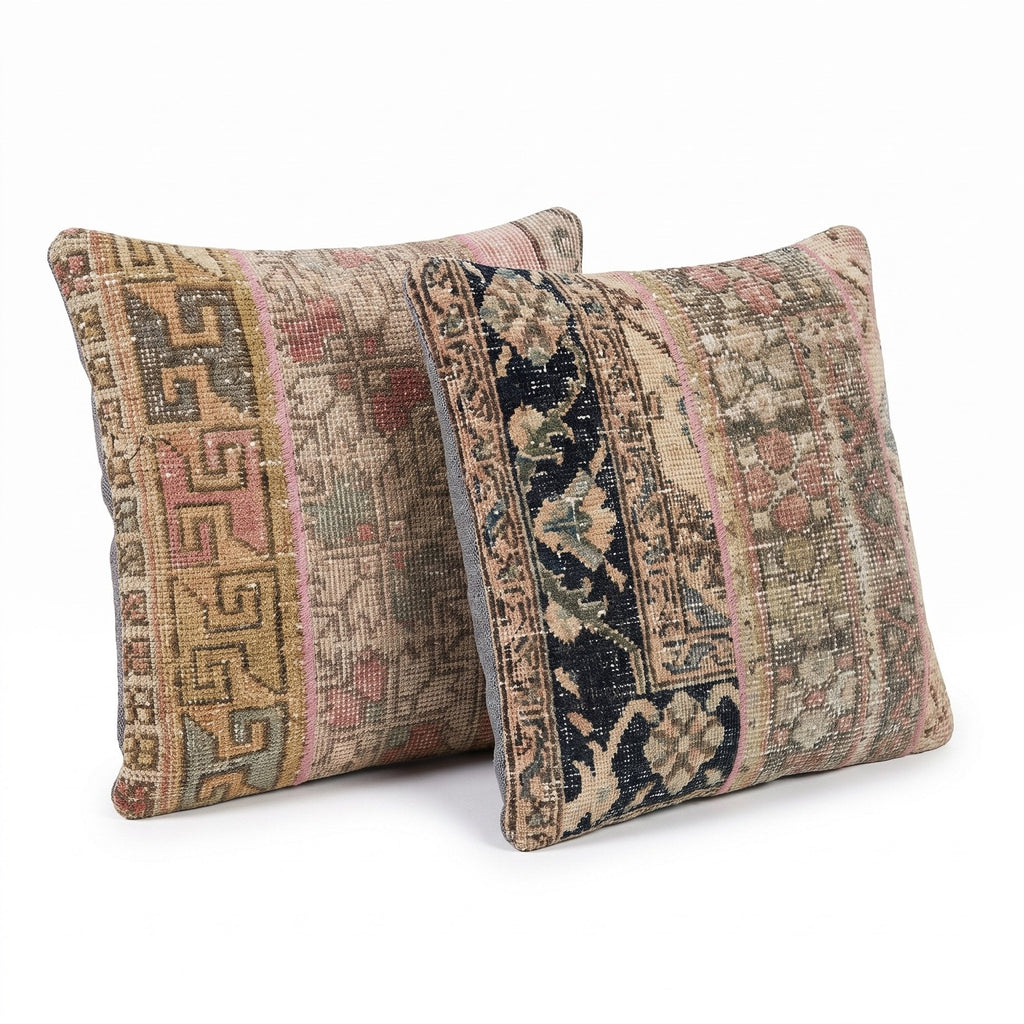 Türk Halı Kırlent Kılıfı 2'li Set 50 x 50 cm