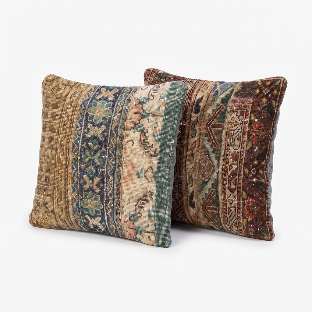 Türk Halı Kırlent Kılıfı 2'li Set 60 x 60 cm
