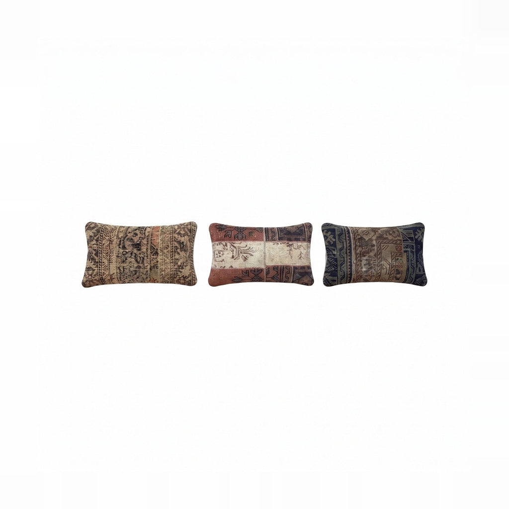 Türk Halı Kırlent Kılıfı 3'li Set 40 x 60 cm