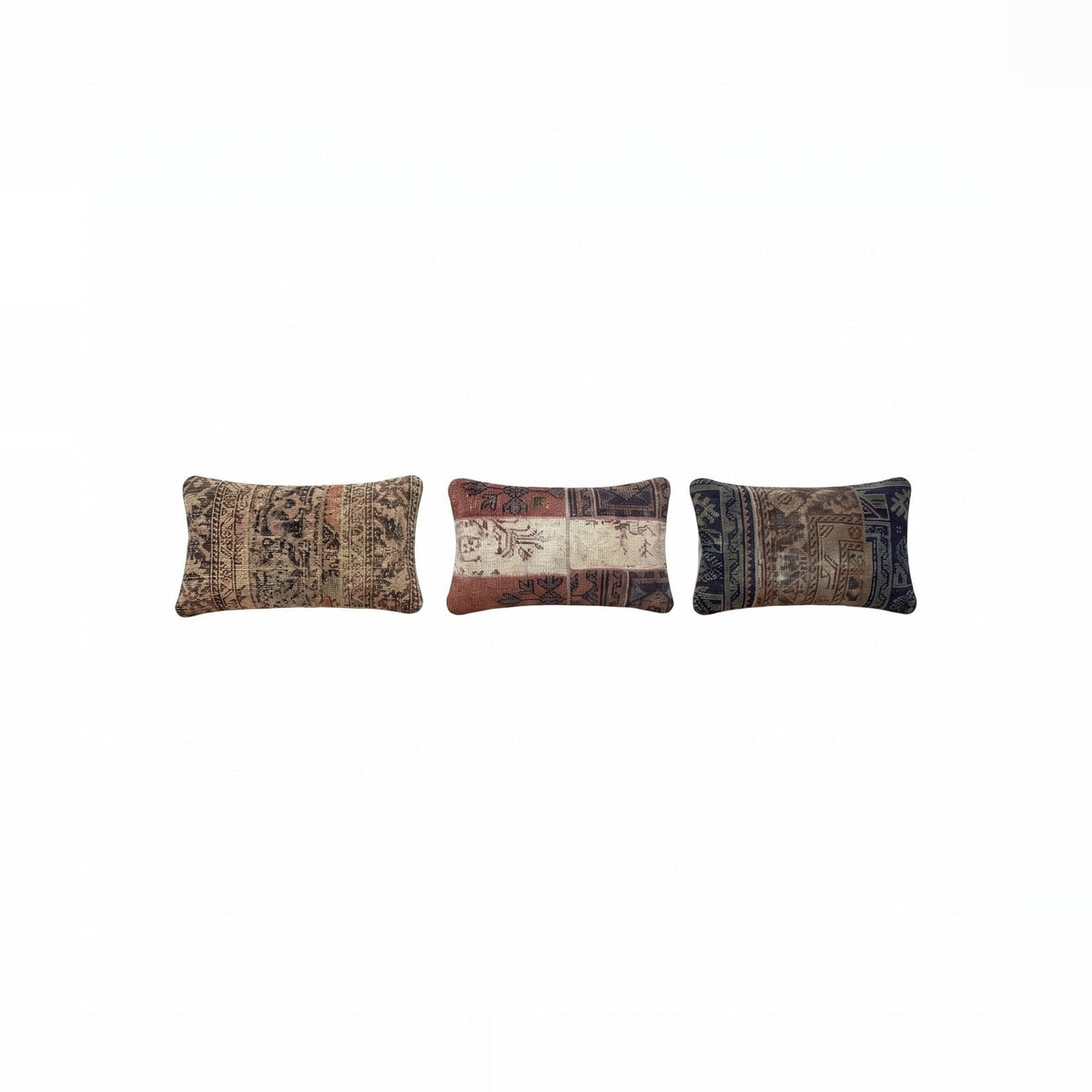 Türk Halı Kırlent Kılıfı 3'li Set 40 x 60 cm