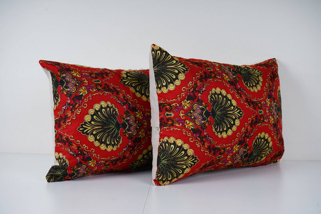 Özbek Baskılı Kırlent Kılıfı 2'li Set 38 x 55 cm