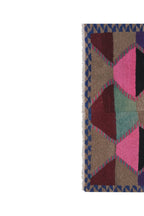 Vintage Türk Damalı Tulu Halı 124 x 141 cm