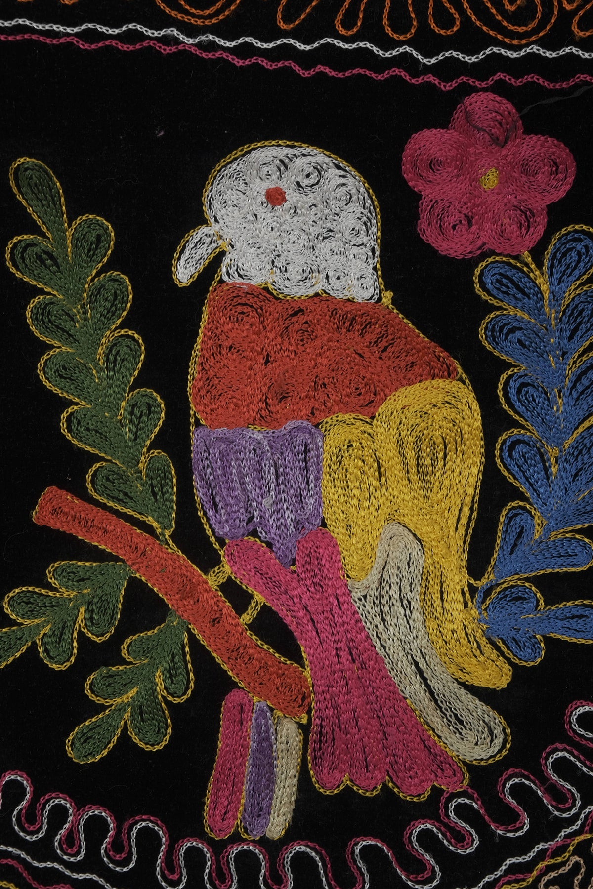 Papağan Desenli Suzani Yolluk 47 x 377 cm