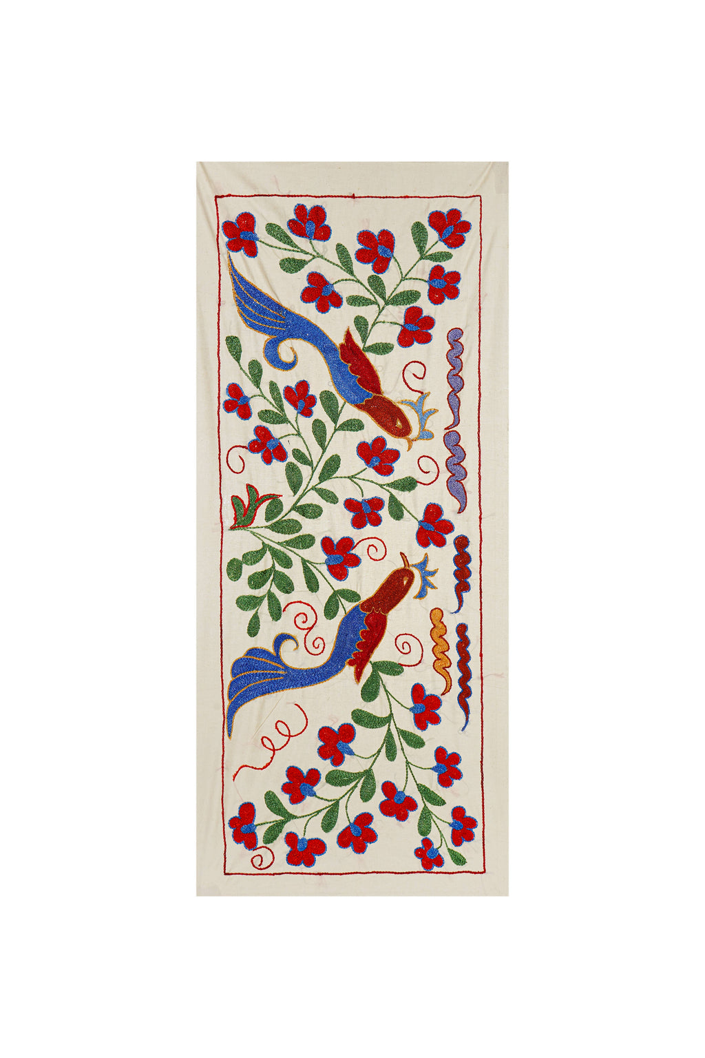 Kuş Desenli Suzani Yolluk 44 x 96 cm