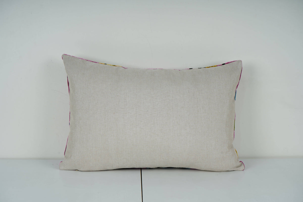 İpek Ikat Kadife Kırlent Kılıfı 2'li Set 40 x 60 cm