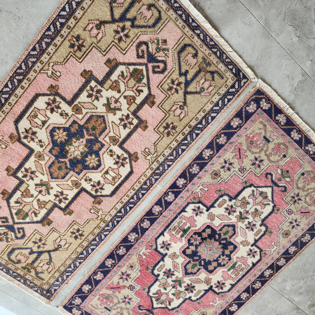 Vintage Uşak Yastık Halı 2'li Set 55 x 102 cm