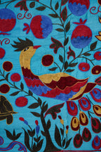 Tavus Kuşu Desenli Suzani Duvar Örtüsü 103 x 183 cm