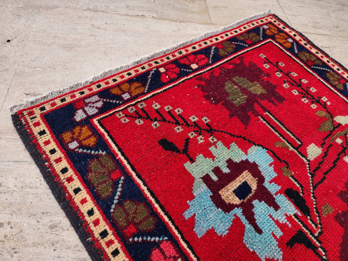 Vintage Türk Yastık Halı 2'li Set 73 x 79 cm