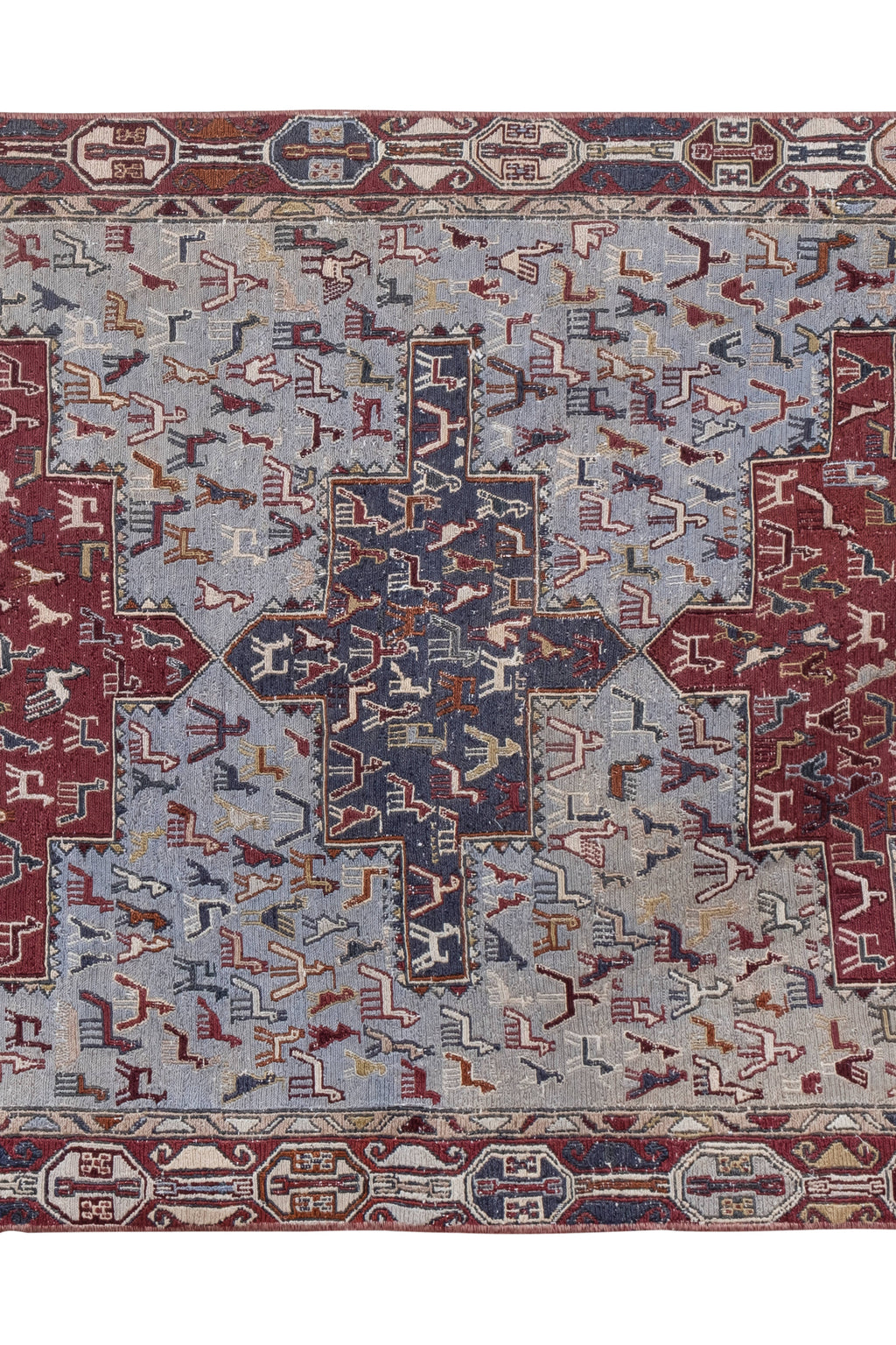 Vintage El İşlemesi Yastık Halı 108 x 145 cm