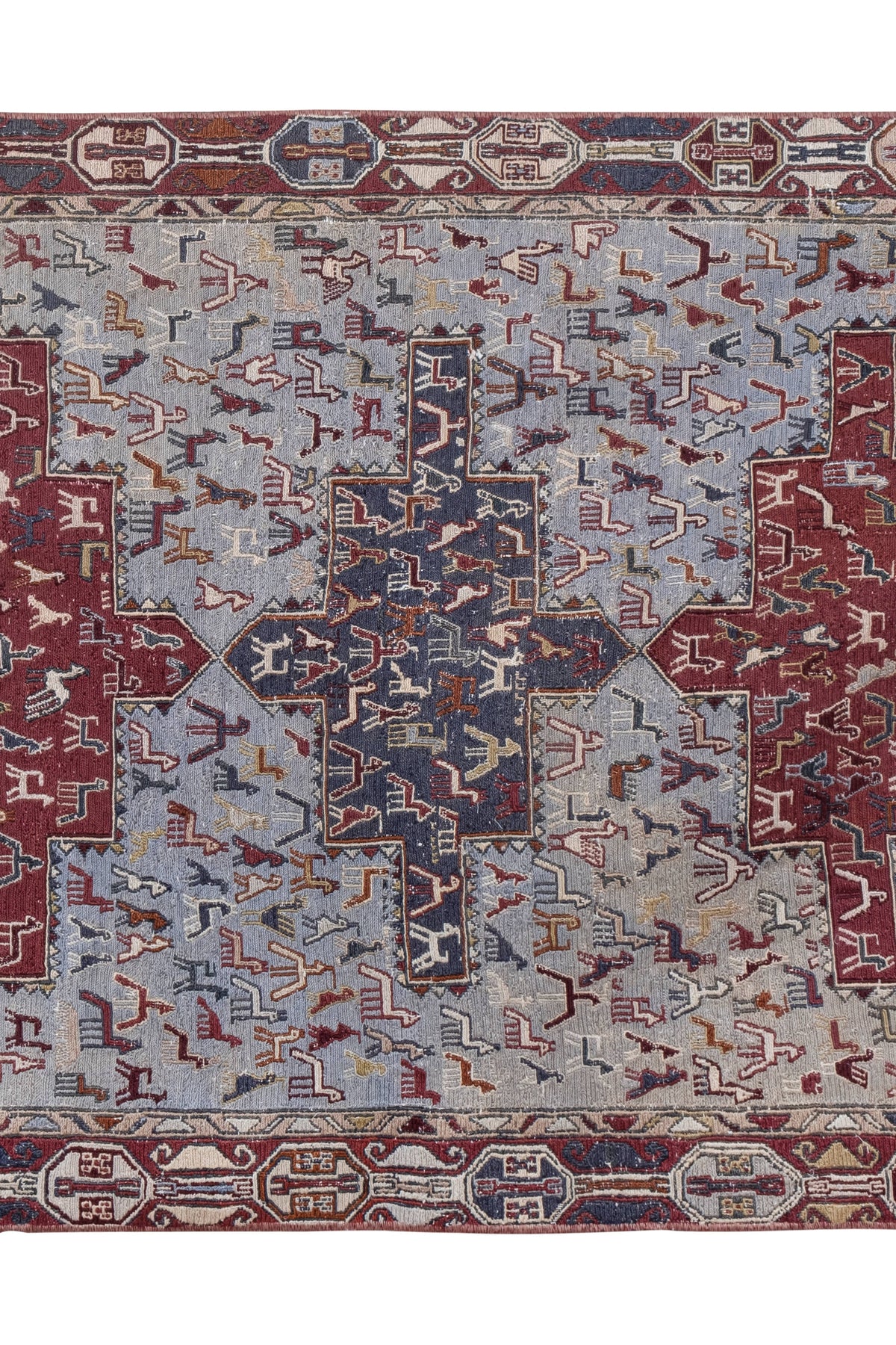 Vintage El İşlemesi Yastık Halı 108 x 145 cm