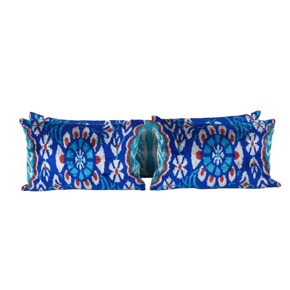 İpek Ikat Kadife Kırlent Kılıfı 40 x 120 cm