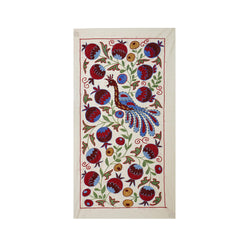 Tavus Kuşu Desenli Suzani Duvar Örtüsü 50 x 92 cm