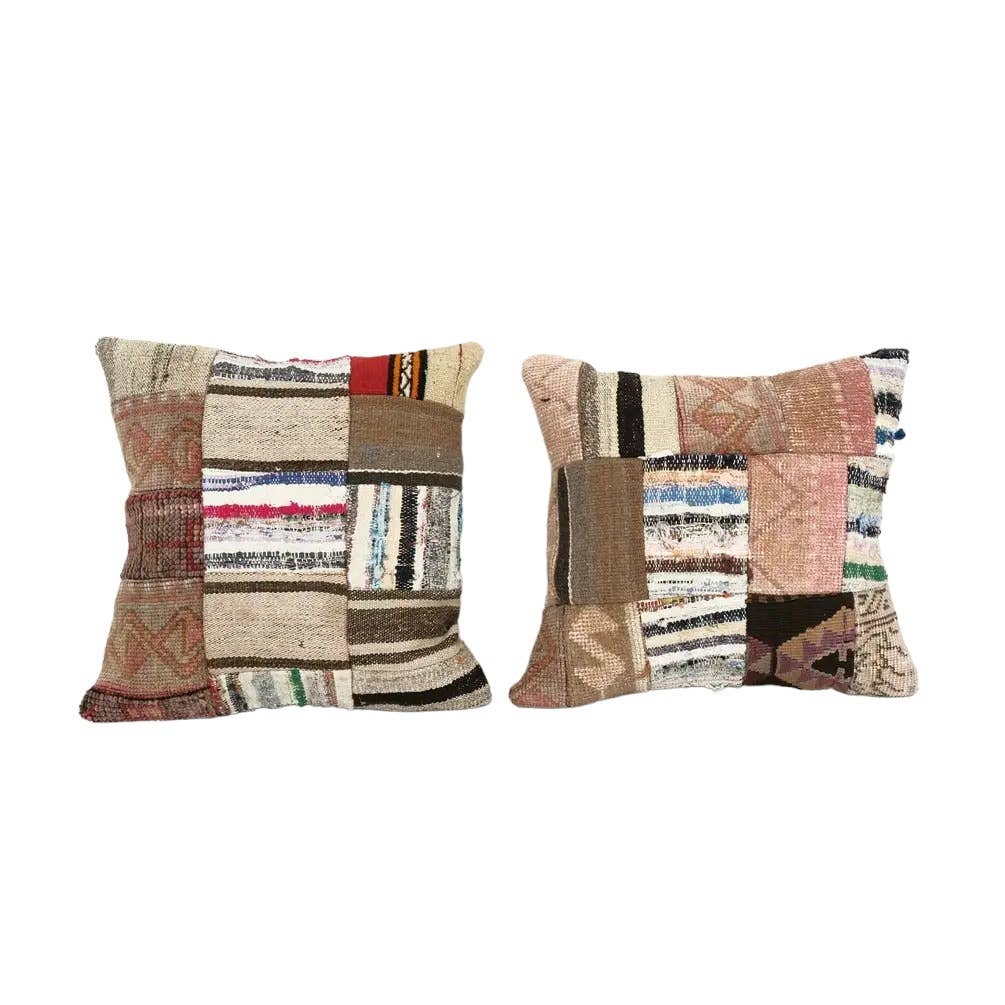 Patchwork Kırlent Kılıfı 2'li Set 45 x 47 cm