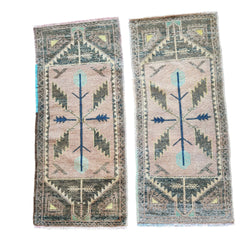 Vintage Türk Yastık Halı 2'li Set 50 x 115 cm