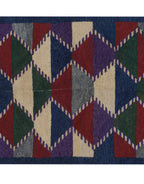Vintage Türk Damalı Tulu Halı 109 x 136 cm