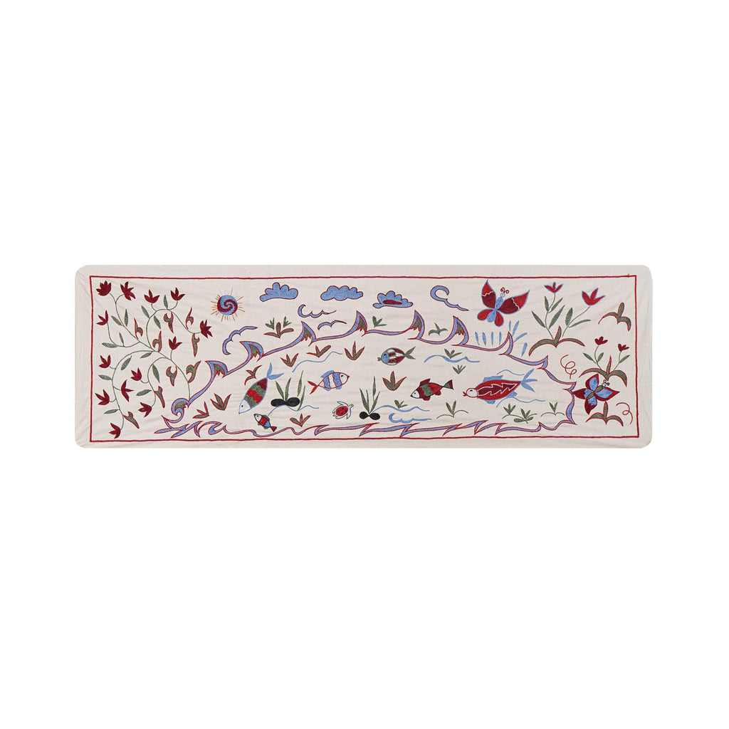Balık Desenli Suzani Duvar Örtüsü 50 x 148 cm